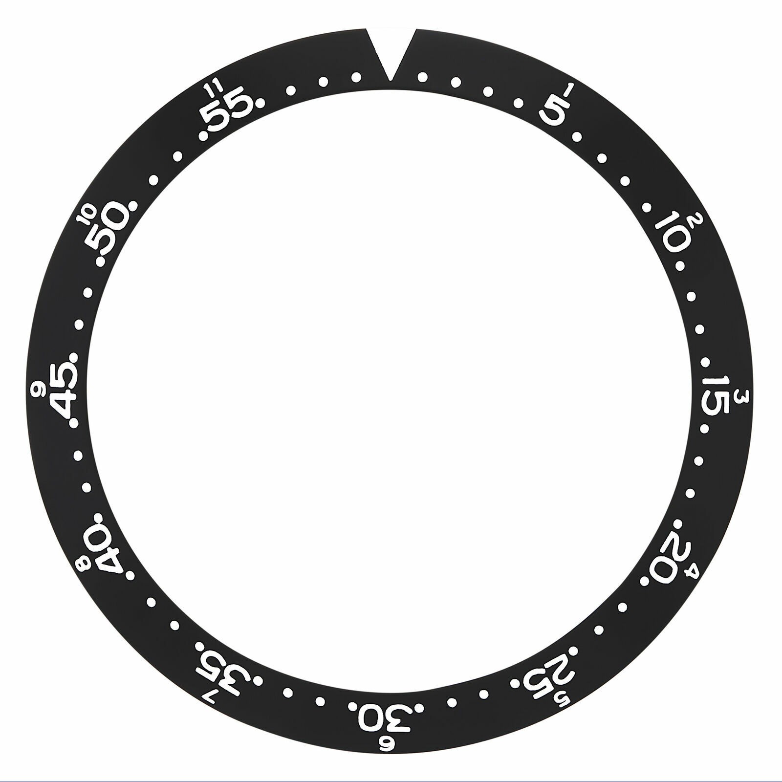 Black Flat Replacement Bezel Insert 40mm x 33mm Diver Watch