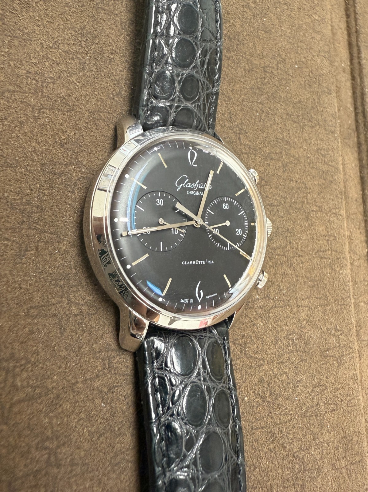 Glashütte Original 39-34-02-22-04 Senator Sixties Chronograph PO Box&Papers-7451