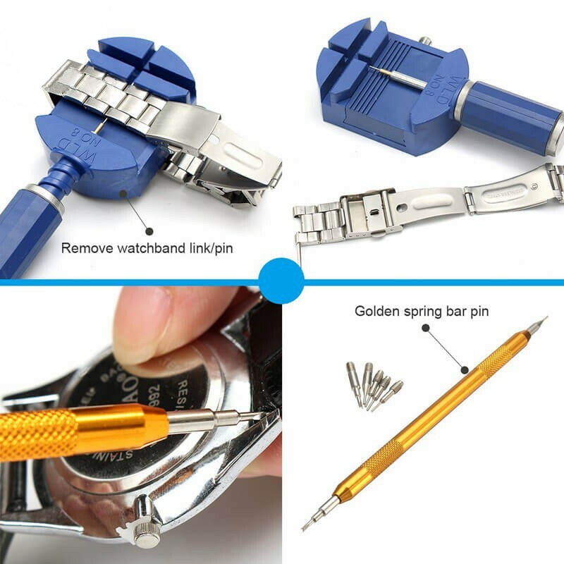 147PCS Watch Repair Kit Watch Battery Replacement Tool Kit Watch Remover Tool US