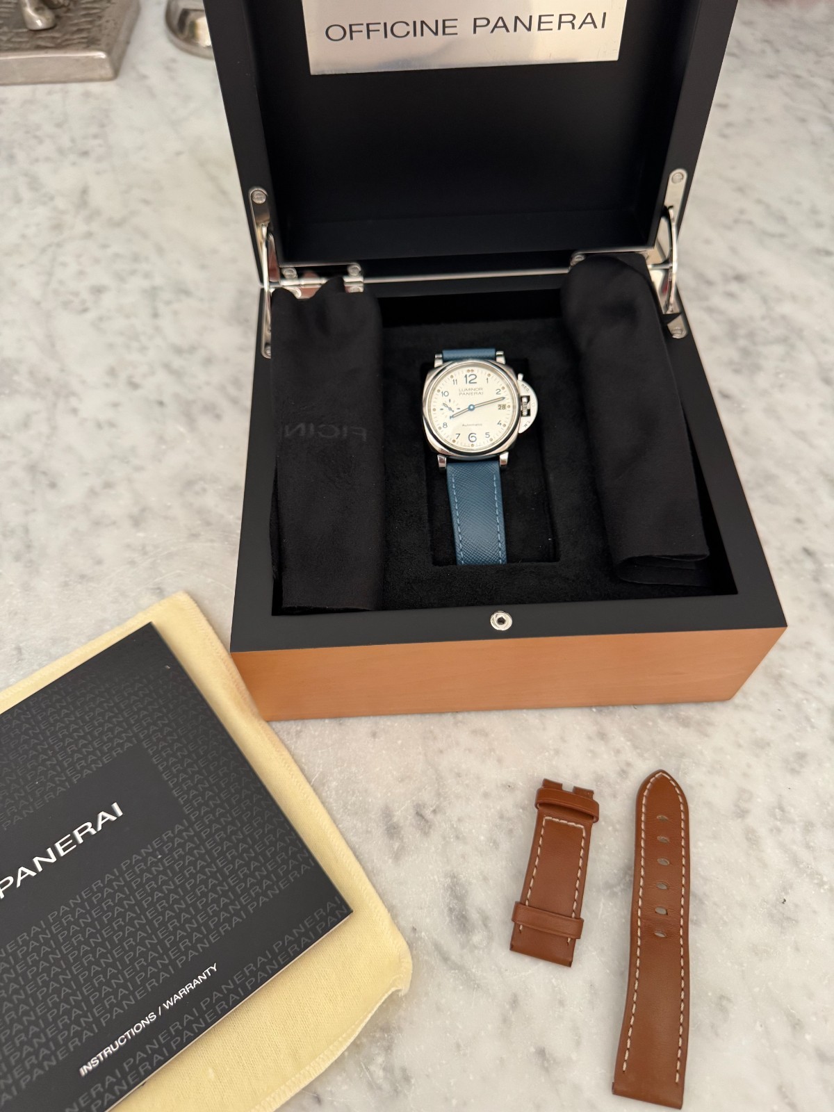 Panerai 38mm Luminor Due Ivory Men’s Watch – PAM00903 – w/ 2 Straps
