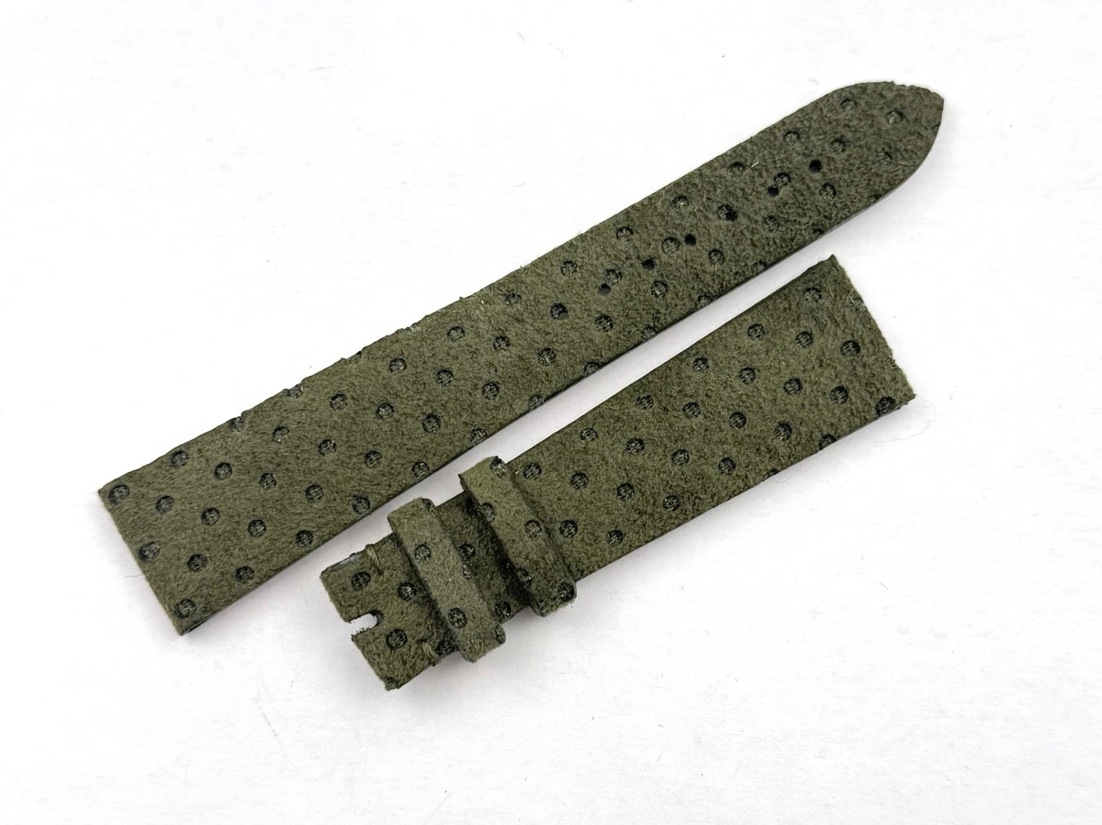 Green Pea Suede Strap 20/16mm Handcrafted Excellent Quality Unisex