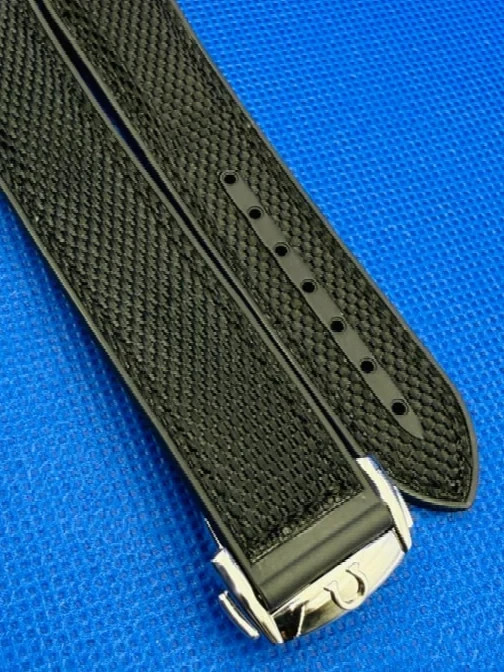 22mm Omega Seamaster Planet Ocean Black Nylon/Rubber Watch Strap band
