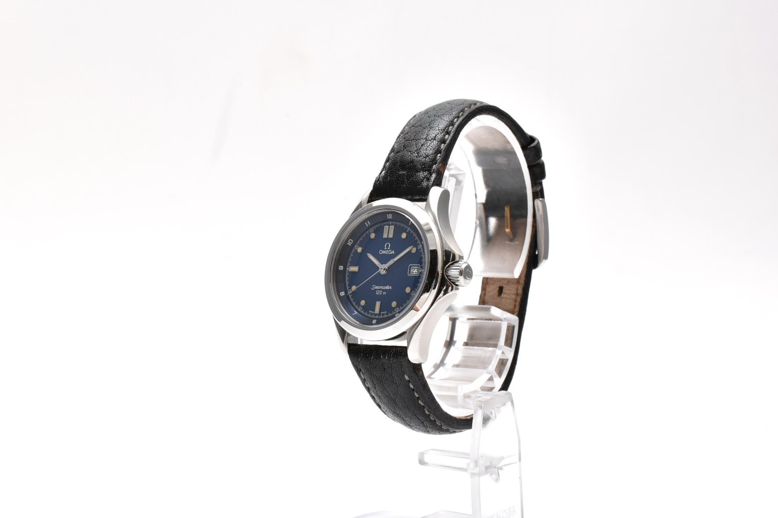Vintage [Near MINT] OMEGA Seamaster 120m 2571.80 Blue Dial Silver Women’s Watch