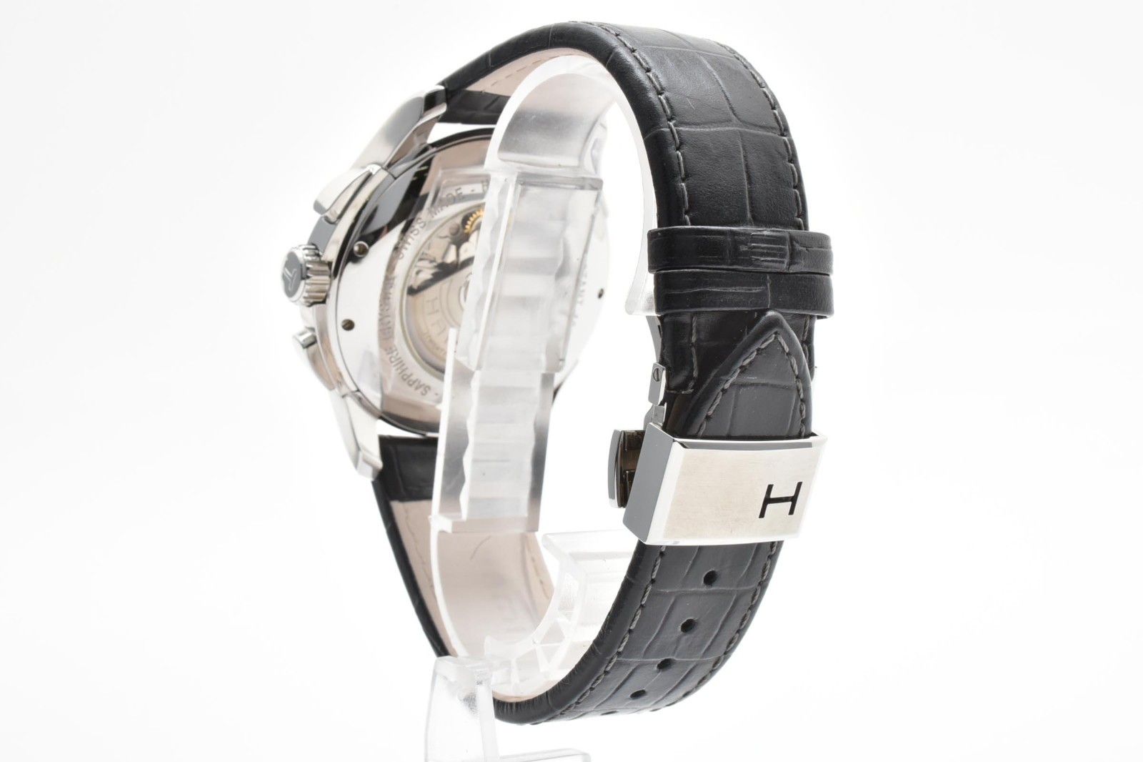 HAMILTON Jazzmaster Open Secret Chronograph AT H327560 Men’s Watch White Dial JP