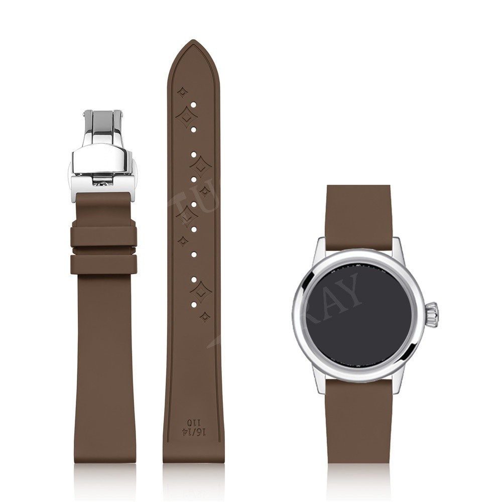 Women’s 14mm 15mm 16mm 17mm 18mm FKM Bracelet Rubber Watch Band Strap Universal