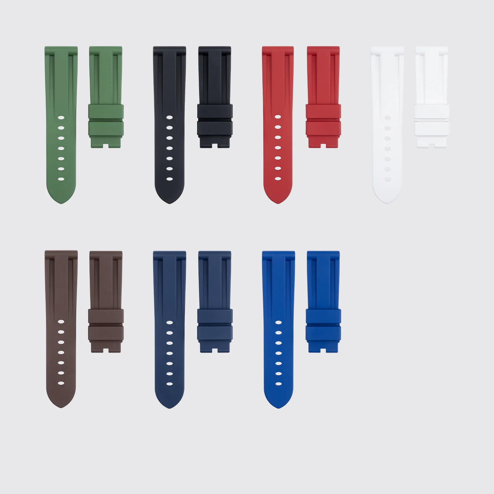 22mm 24mm FKM Rubber Watch Band Strap Replacement For Panerai Series Watches