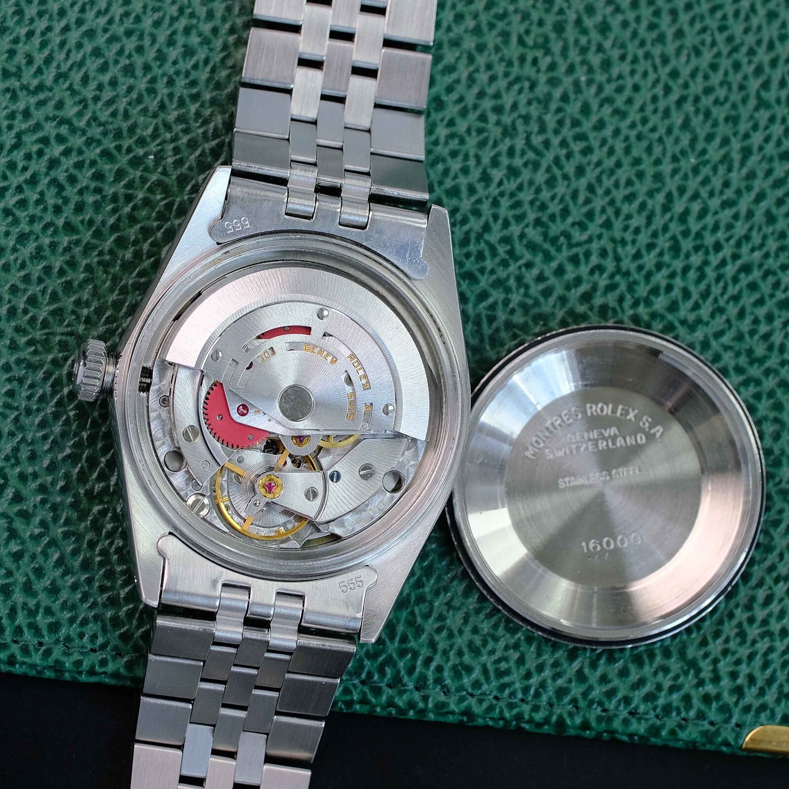 Rolex Datejust Blue Index Dial 18KW Fluted Jubilee Watch Original Box & Paper