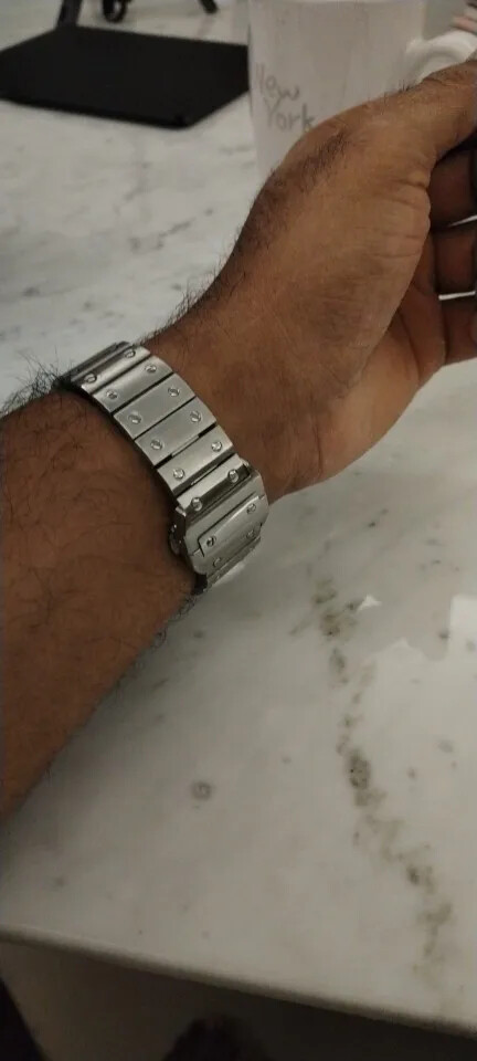 20mm 23mm Steel Watch Bracelet Steel Band Strap For Cartier Santos100 WSSA0009