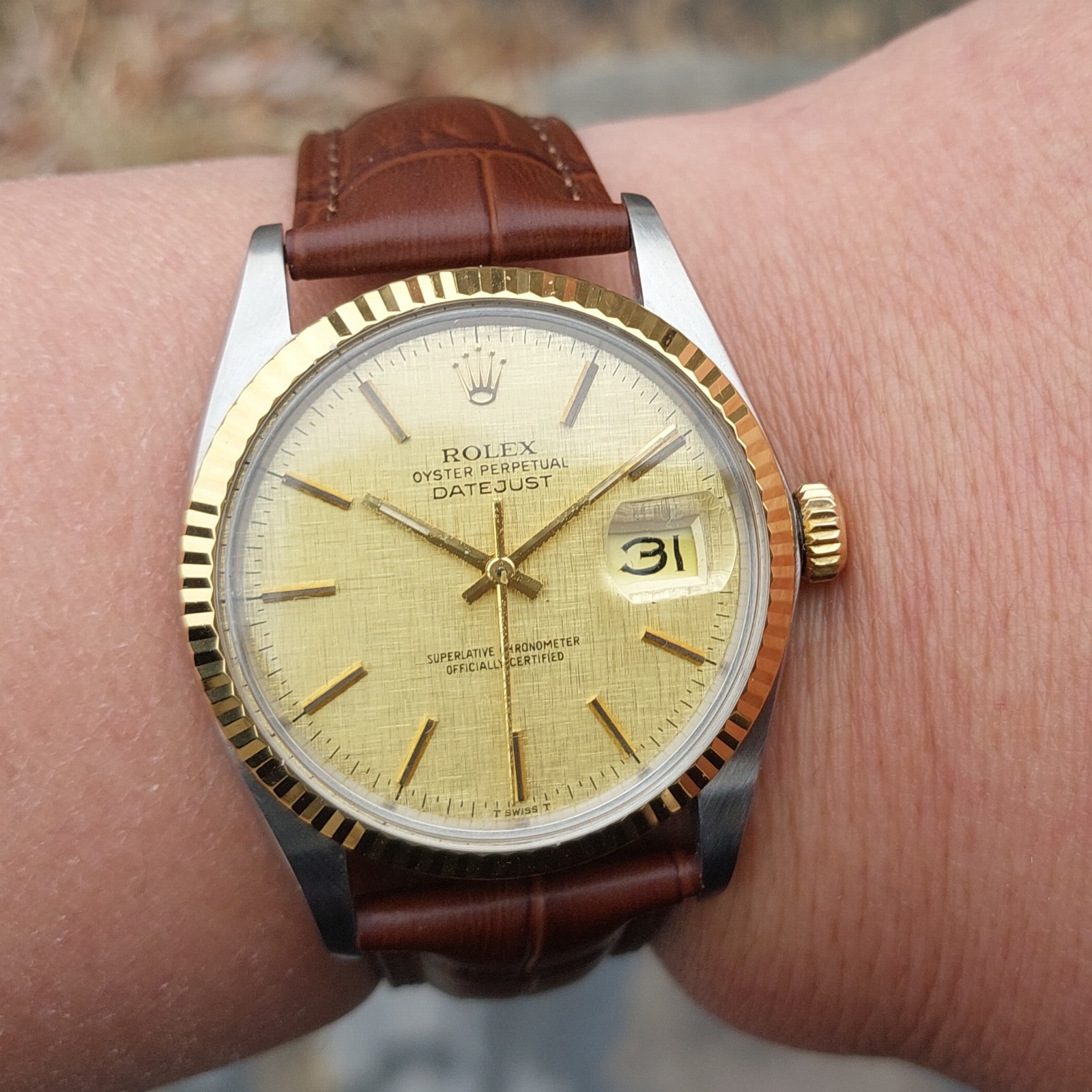 Vintage Rolex Datejust 16013 Cal 3035 27Jewels Automatic Men`s Date Watch 2