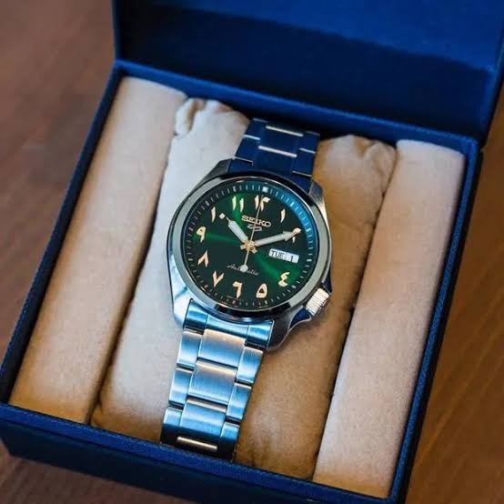Seiko 5 Sports SRPH49K1 Green Arabic Dial Stainless Steel Watch