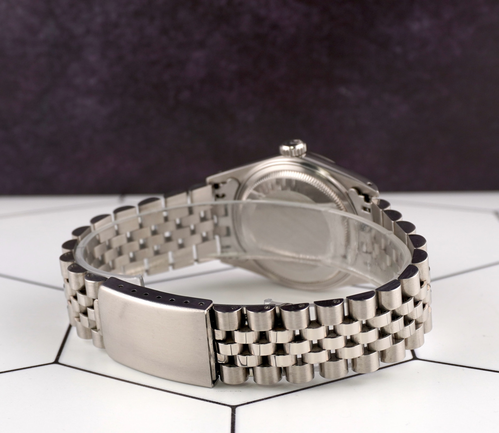 Rolex 36mm Datejust Steel Fluted Grey Dial Watch 16014