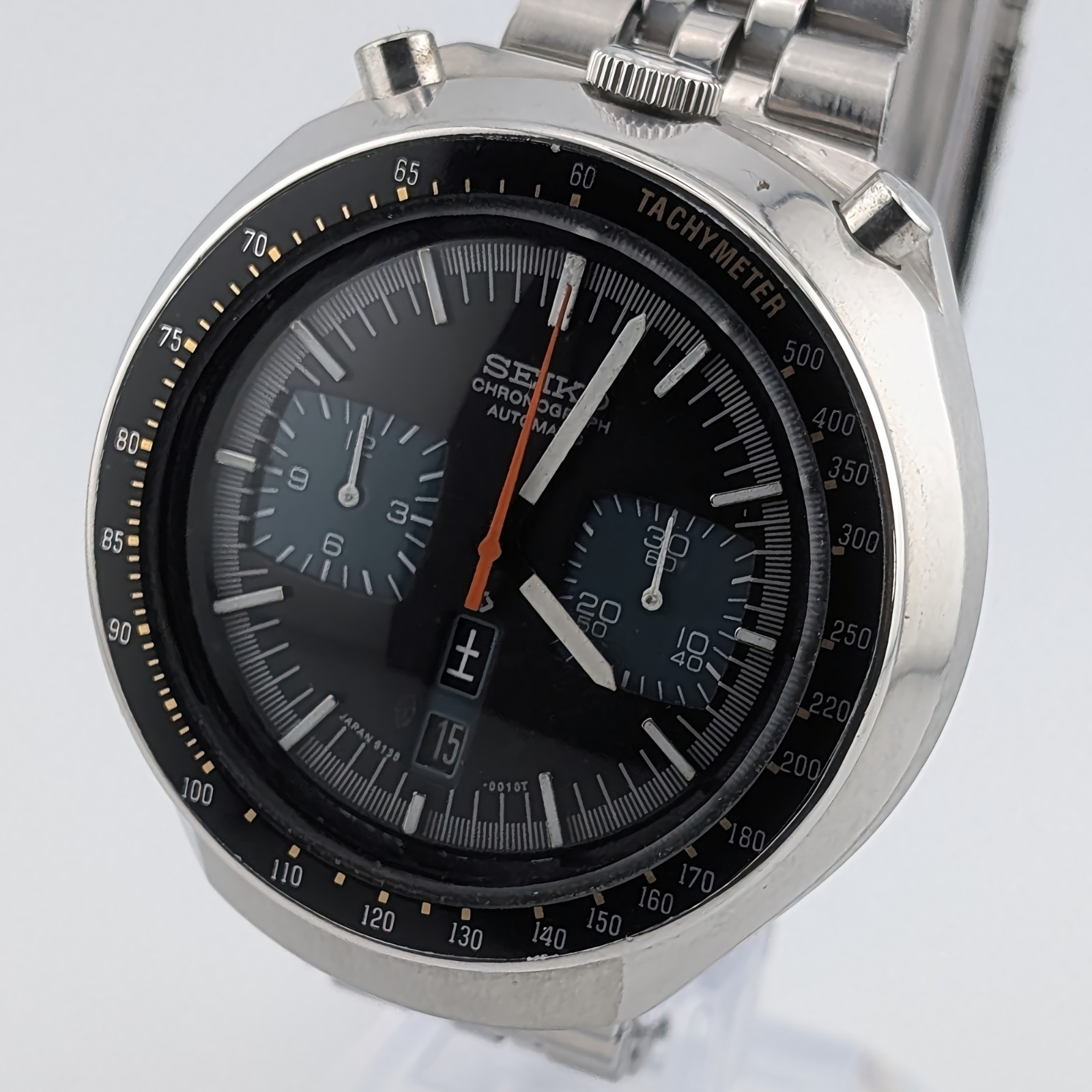 Seiko Black Bullhead 6138-0040 Chronograph Vintage 1975