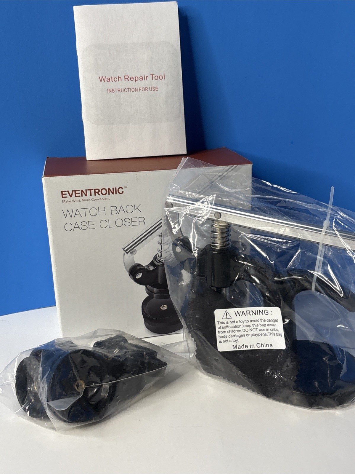 Eventronic Watch Press Set Back Case Closer w/ Molds, Black, New Open Box