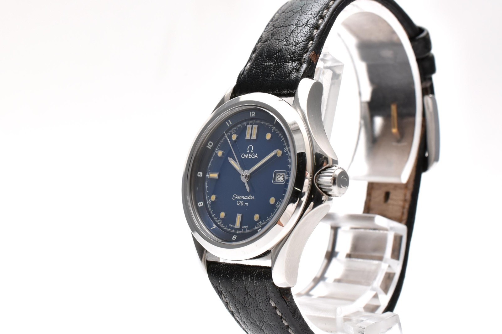 Vintage [Near MINT] OMEGA Seamaster 120m 2571.80 Blue Dial Silver Women’s Watch
