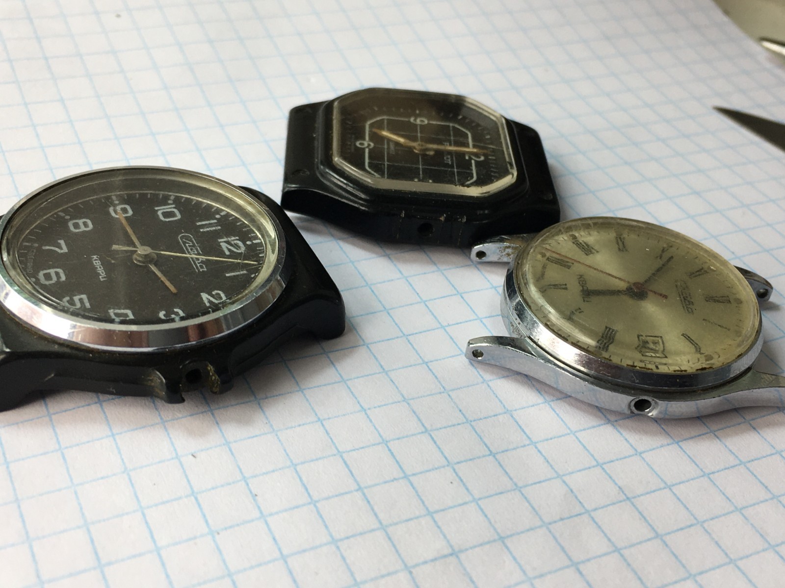 Lot of 8 Vintage USSR men’s quartz Watches Slava Poljot Chaika For Parts Repair