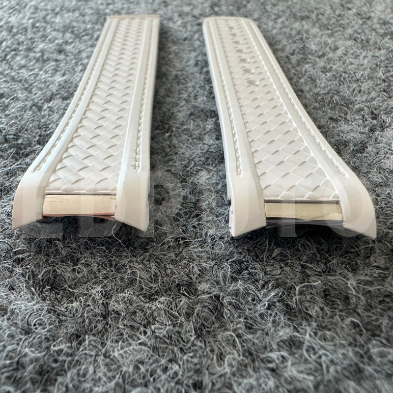 20 mm 21 mm Fluorine White Rubber Strap Fits Omega Seamaster Aqua Terra