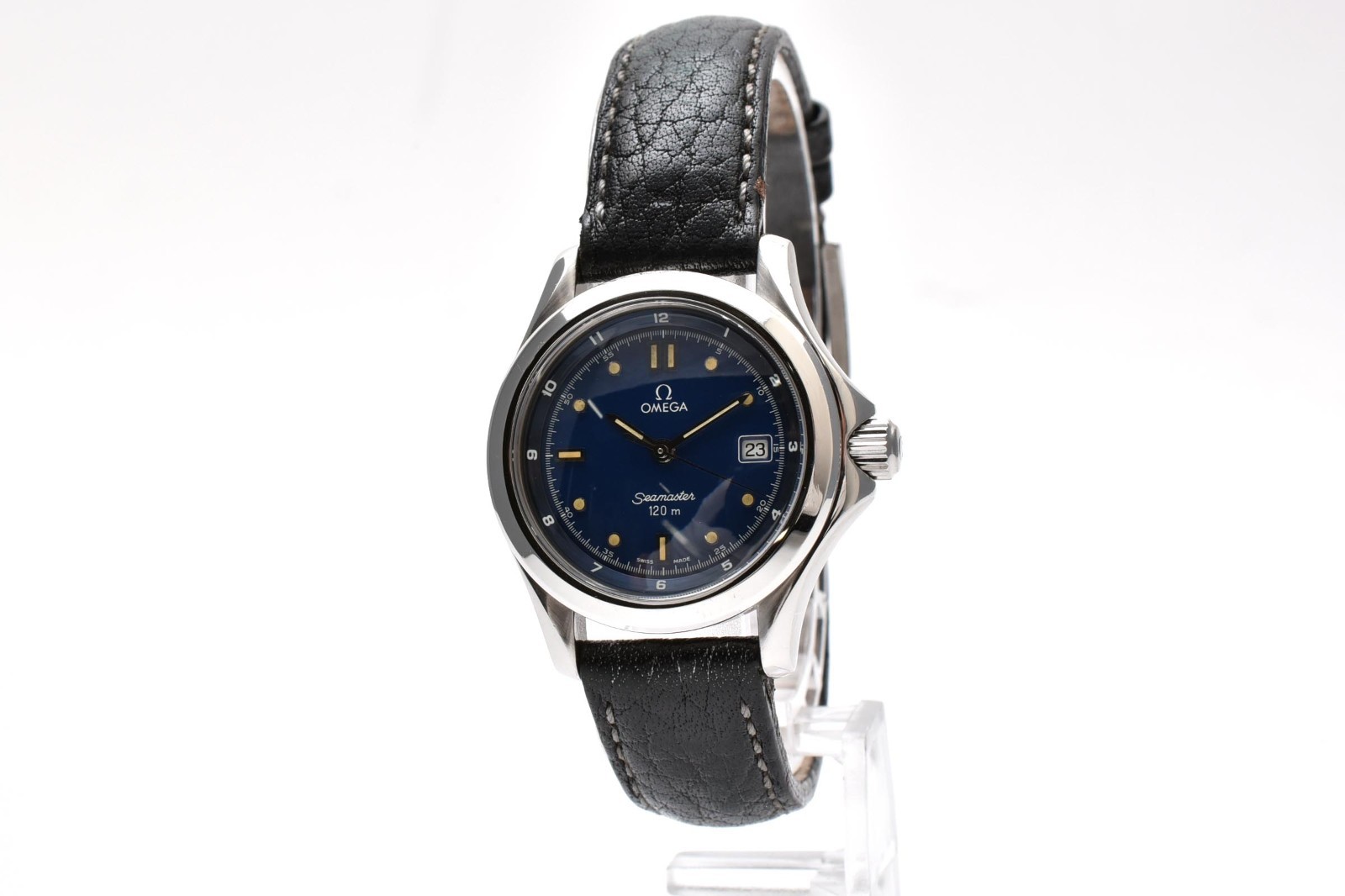 Vintage [Near MINT] OMEGA Seamaster 120m 2571.80 Blue Dial Silver Women’s Watch