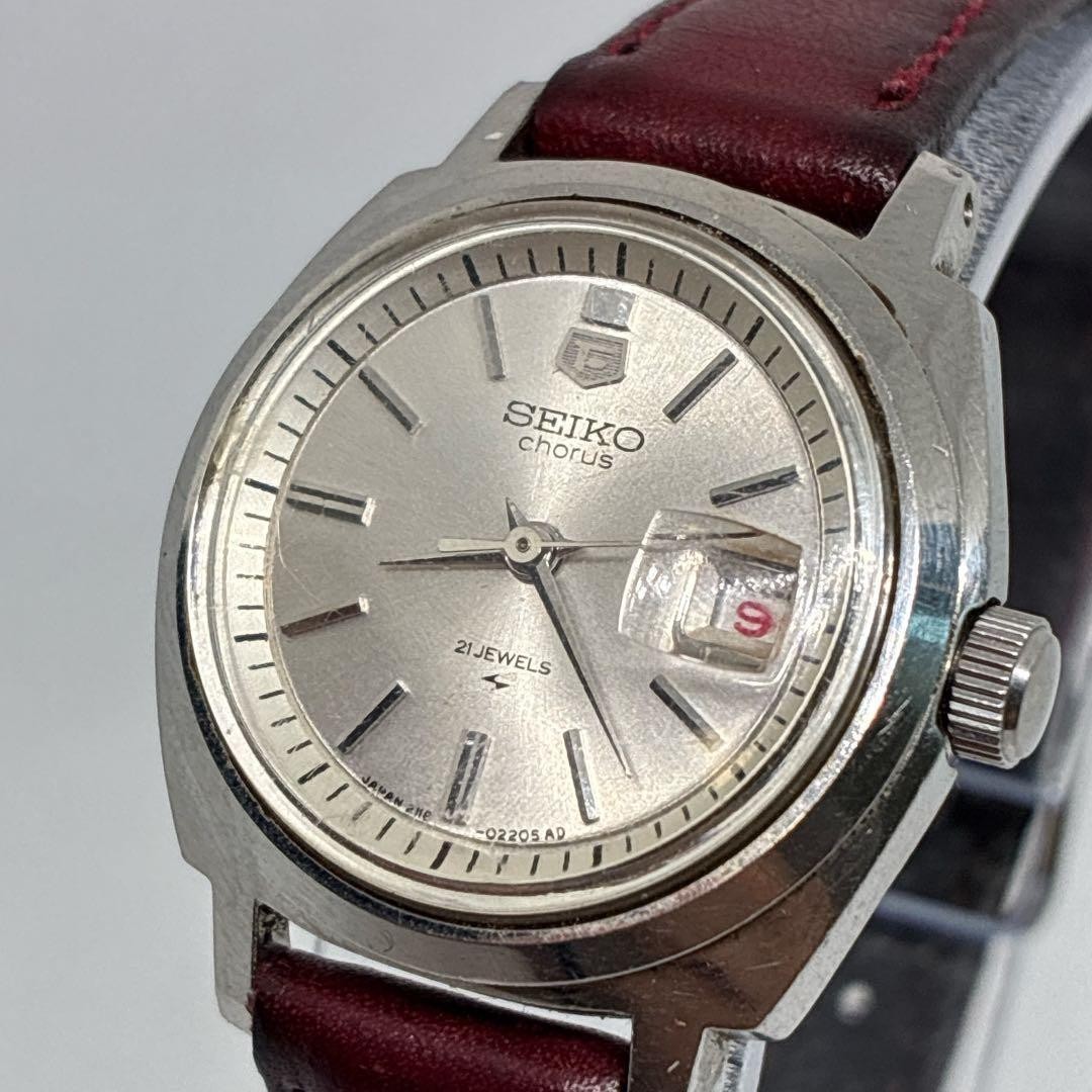 Seiko Ladies Vintage Hand-Wind Watch 21 Jewels Brown Japan 0713806