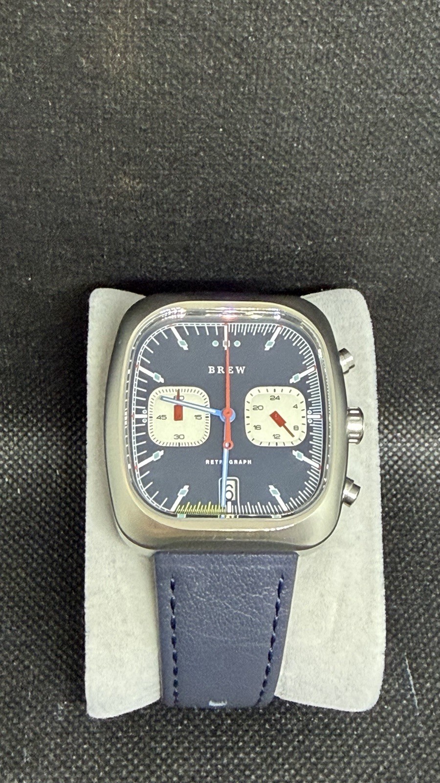 Brew Retrograph Watch Technicolor Vintage Style Meca-Quartz Chronograph
