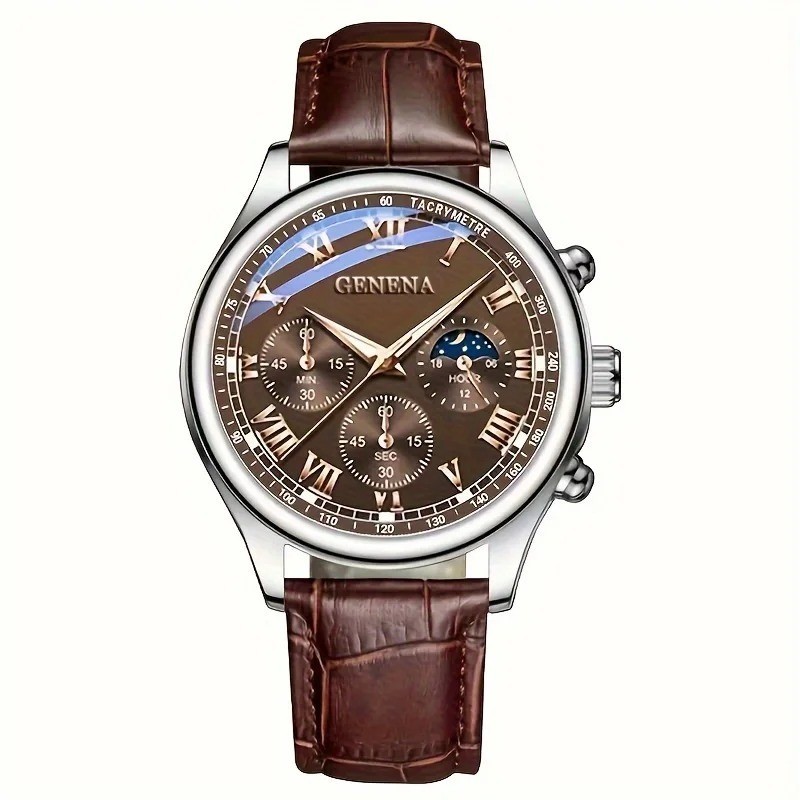 Fashion Men Business Watches Casual Leather Strap Quartz Watch for Men