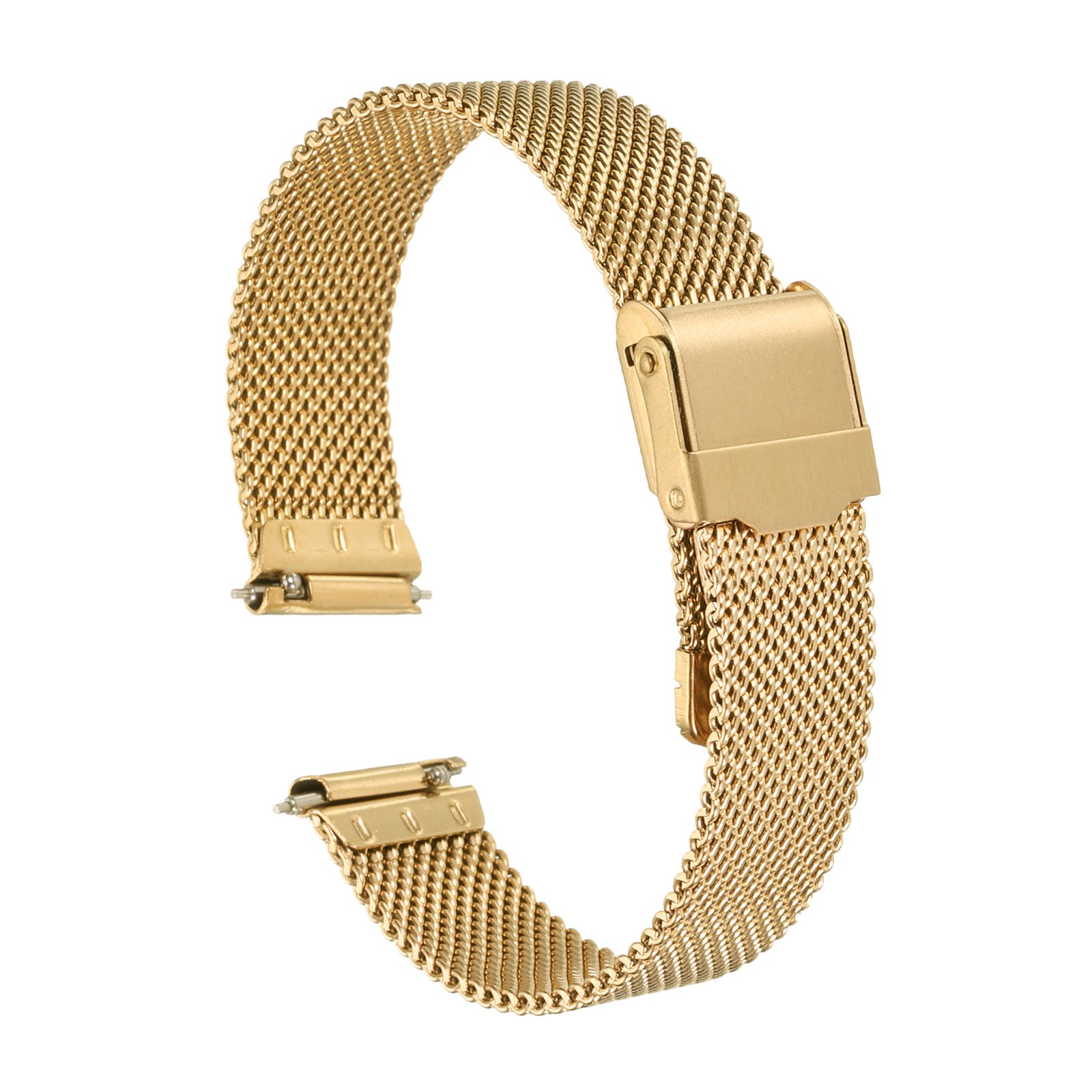 316L Stainless Steel Mesh Watch Band 15mm Quick Release Adjustable Gold