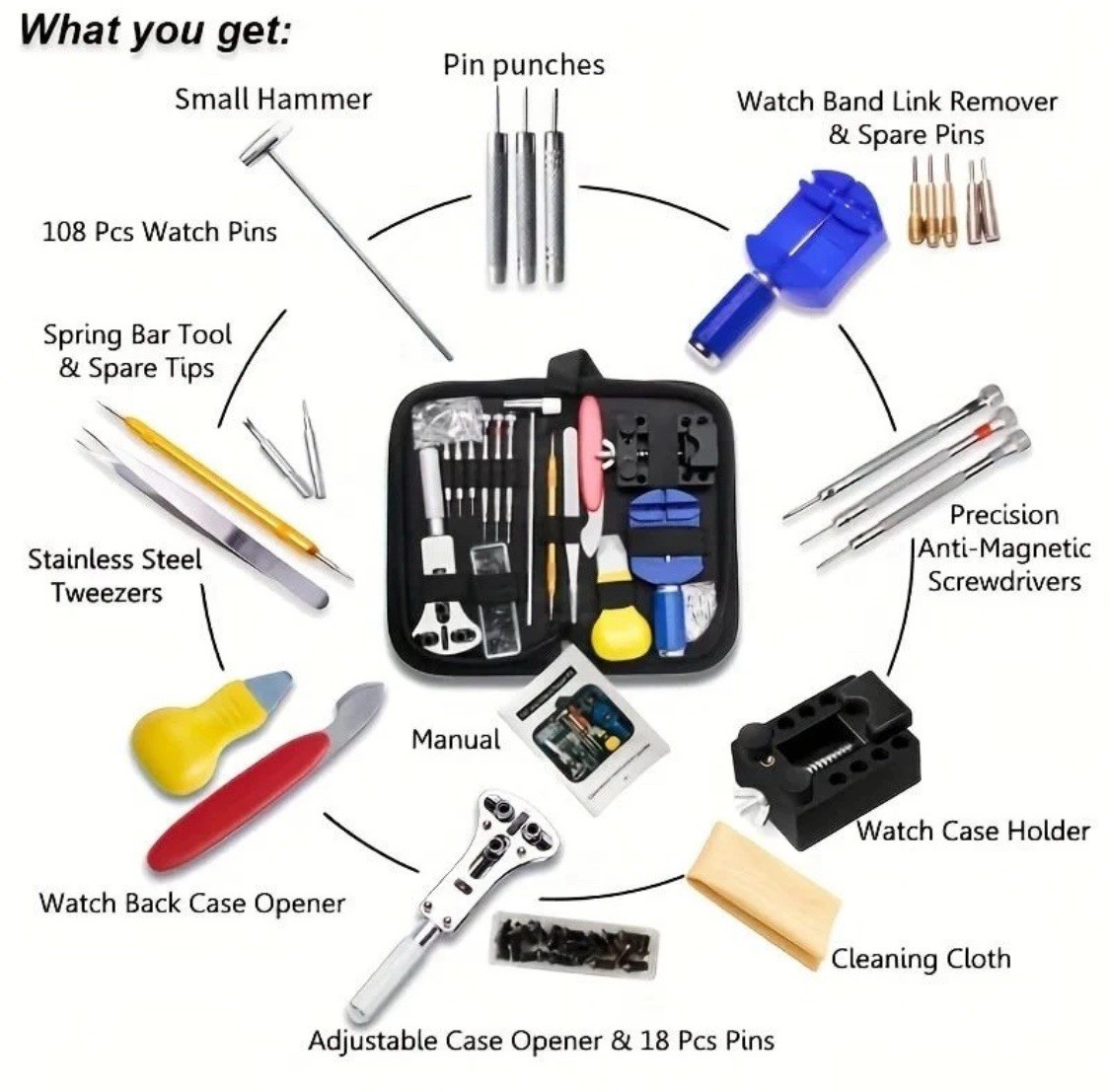 Watch Repair Kit Professional Battery Link Case Removal Replacement Adjust Tools
