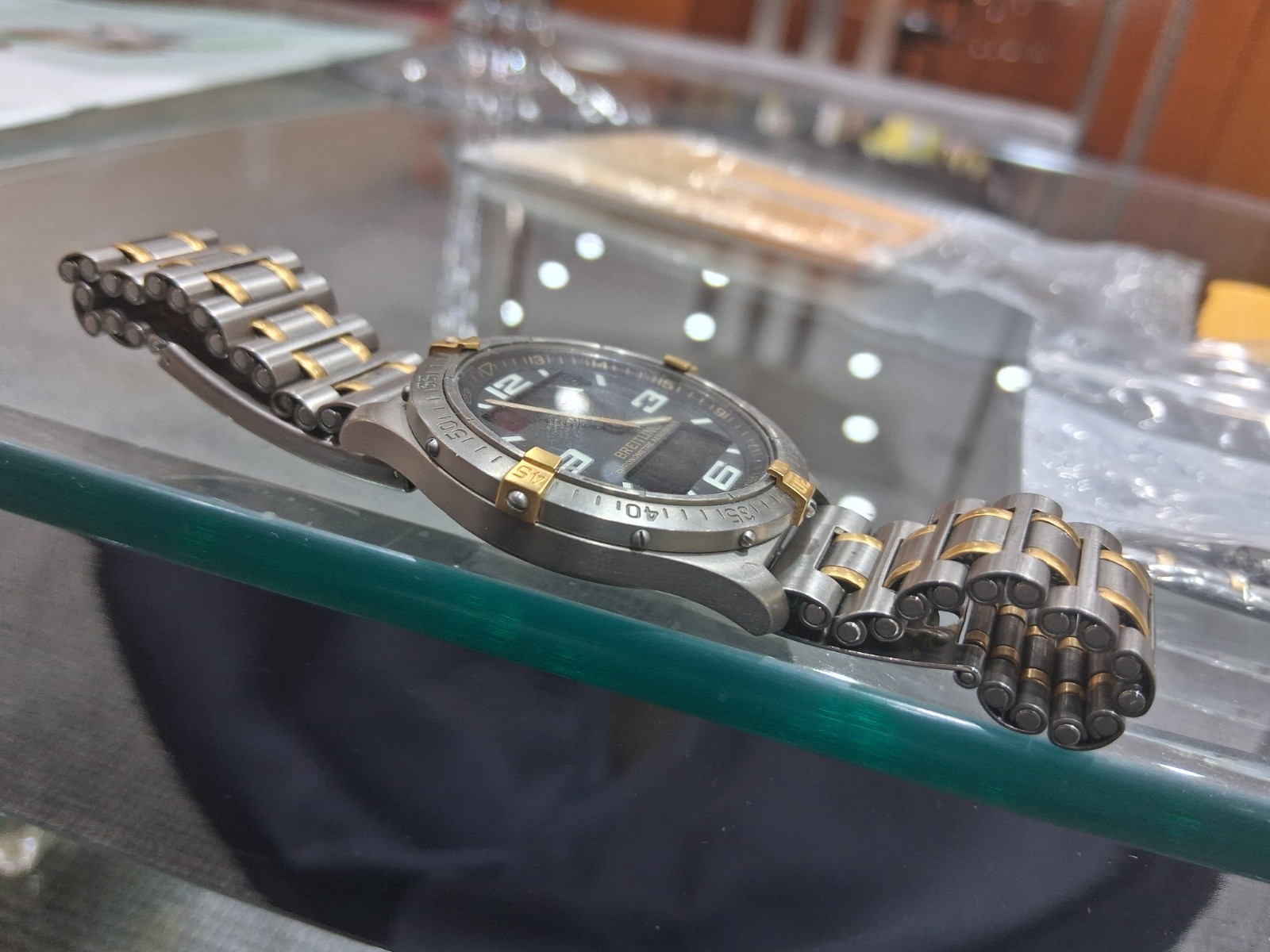 BREITLING F7536210/B574 FULL SET AS SHOWN TITANIUM 18K aerospace