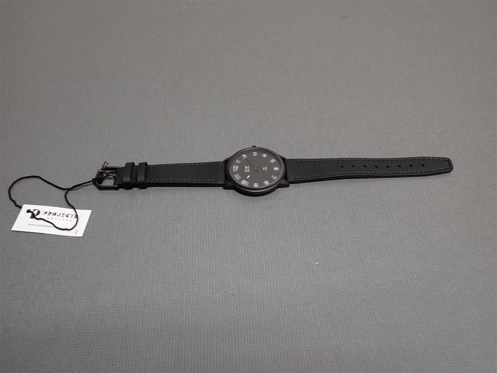 NEW Projects Watches PJT-7503 No Time Wasted 40mm Black Leather Band Watch