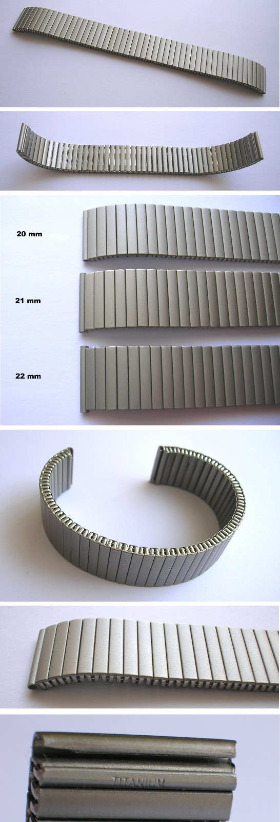 MABRO PEBRO TITAN FLEX TITANUHRENARMBAND FLEXBAND Wahl 20 mm, 21, 22 mm Titanium