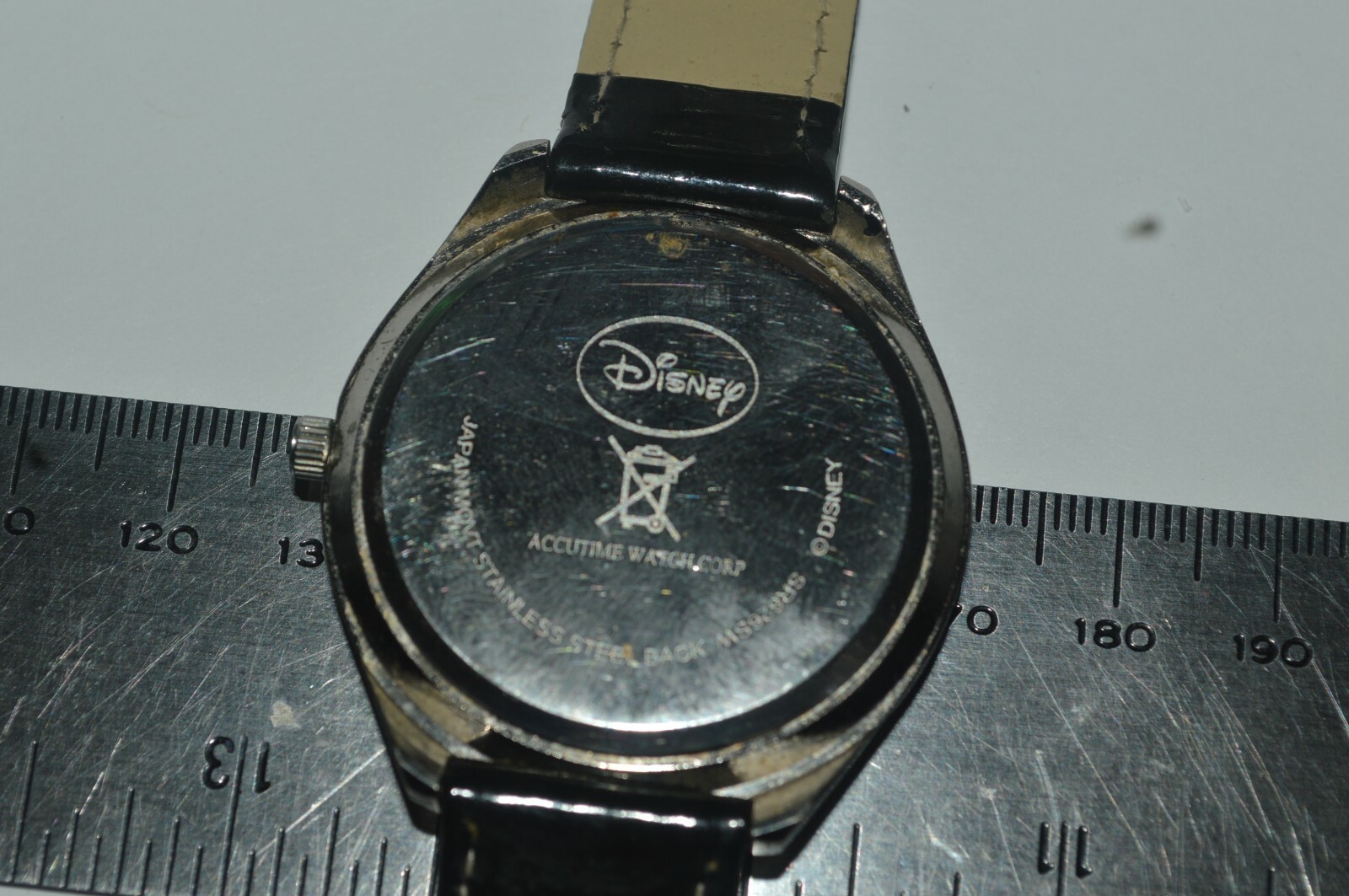 Mickey Mouse Quartz Watch Accutime Avon 40mm Mother Of Pearl Jeweled Bezel