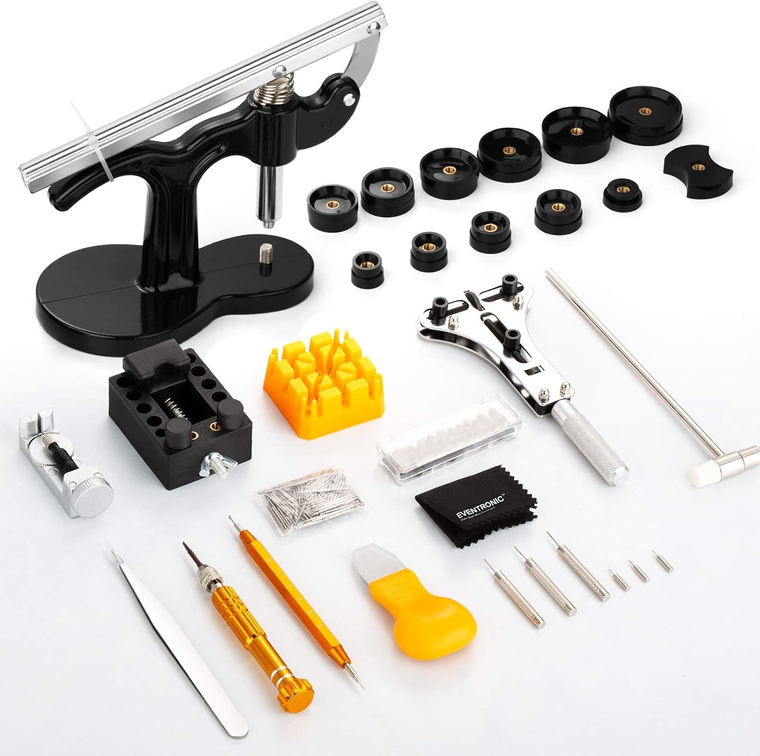 Versión combinada: Kit de herramientas de reparación de relojes Eventronic + jue