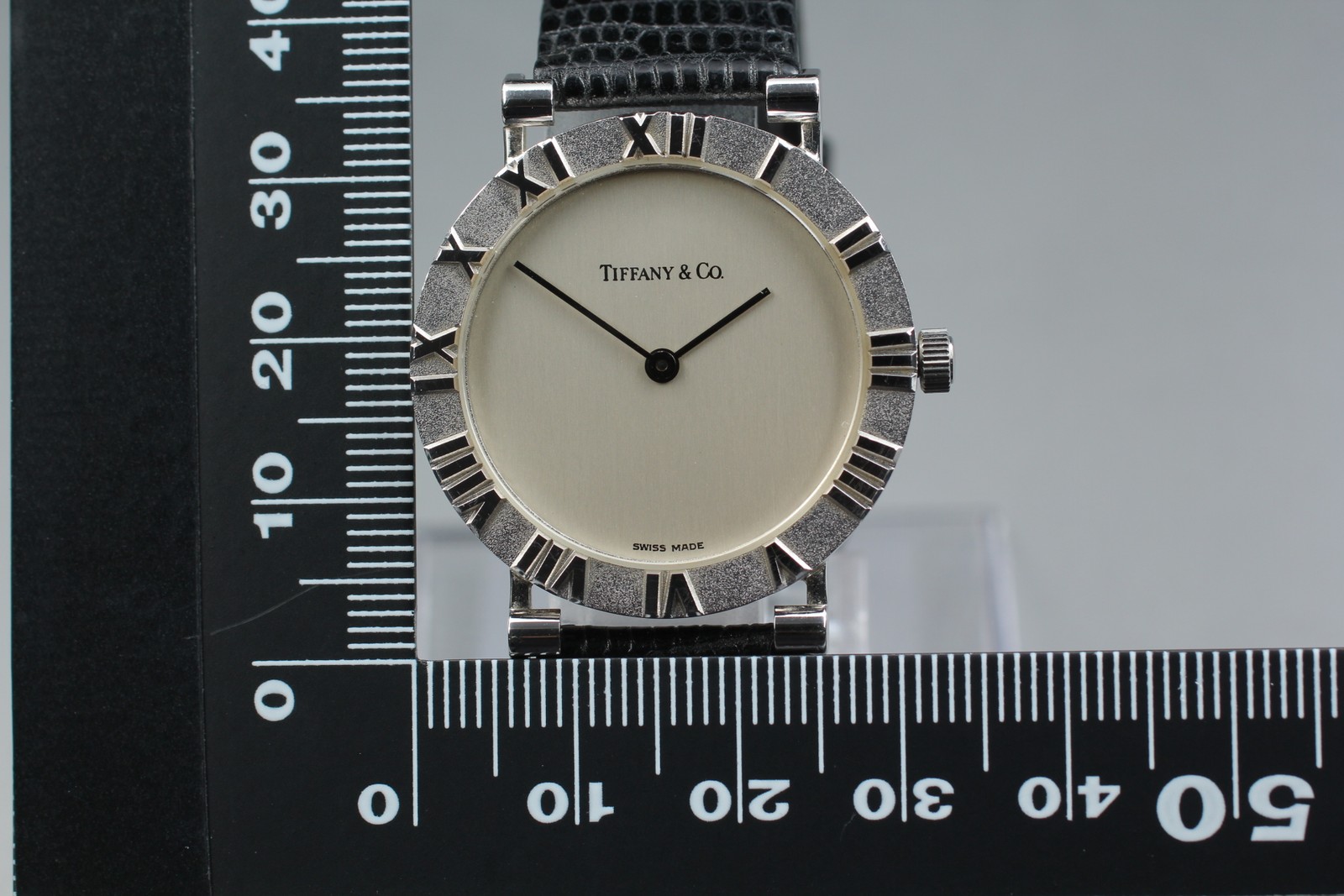TIFFANY&CO Vintage Atlas Sterling Silver Case Men’s Watch Silver 31mm NewBattery