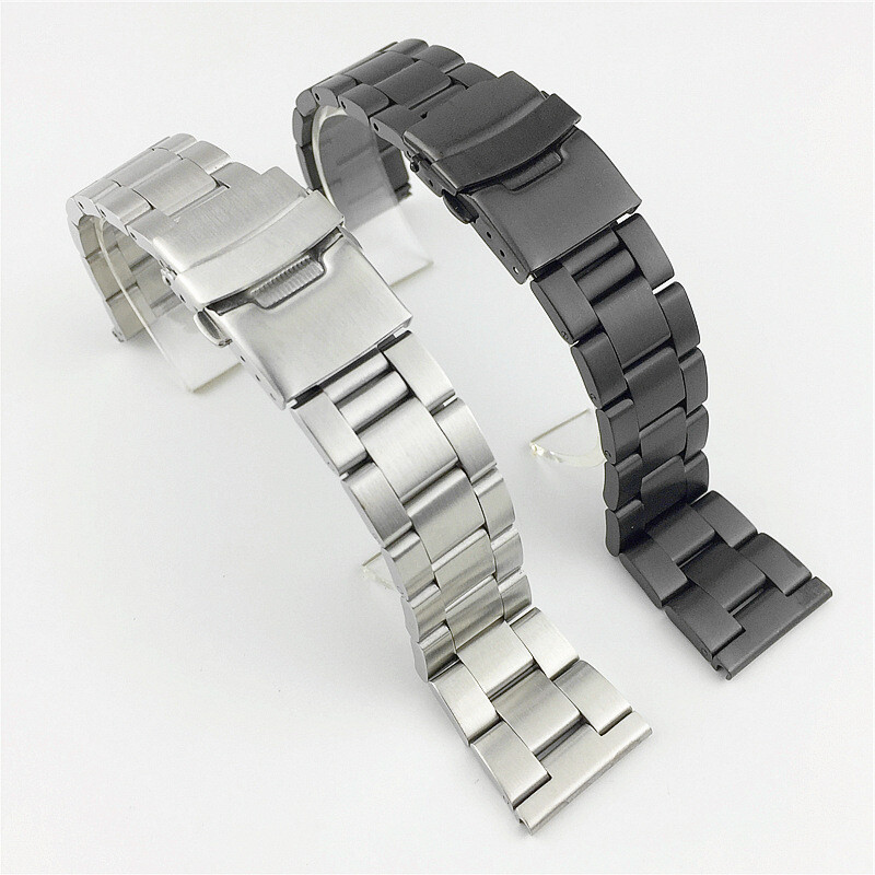 Solid Brushed Stainless Steel Watch Band Straps Mens Wristbands 18 20 22 24 26mm