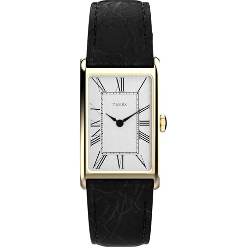 Timex 1976 Lexington Reissue TW2Y56200 Gold Dress Watch Black Leather w/ Box New