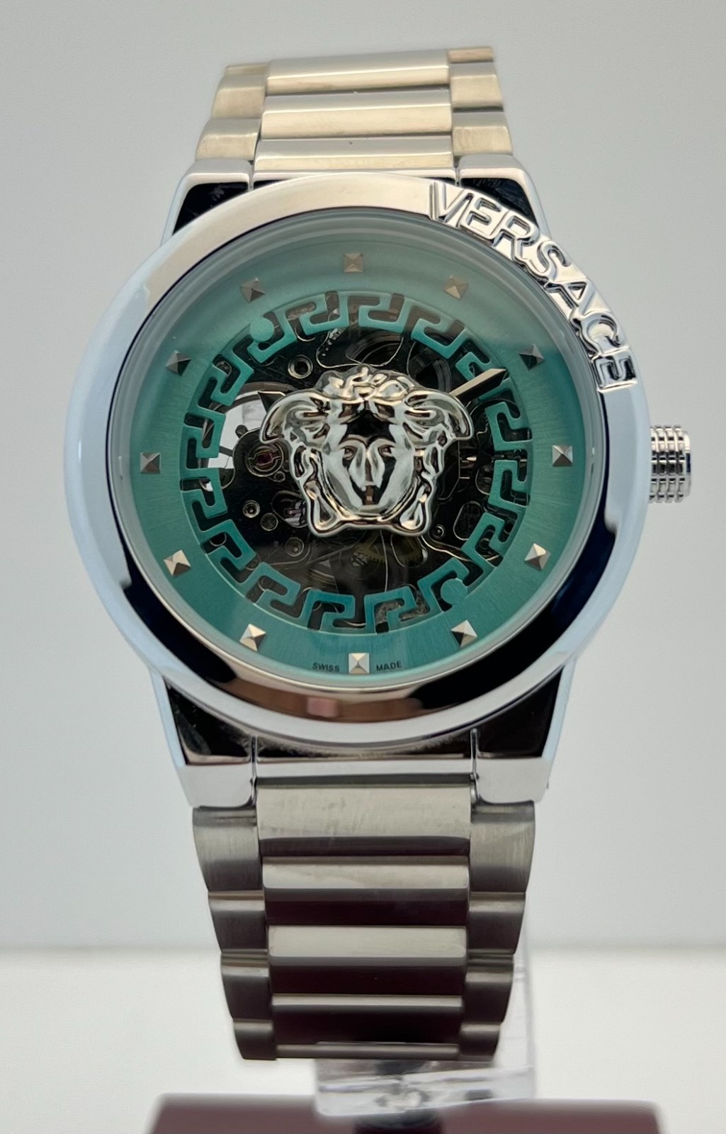 Premium Men’s Versace Medusa Skeleton Automatic Blue Dial Perfect Wristwatch