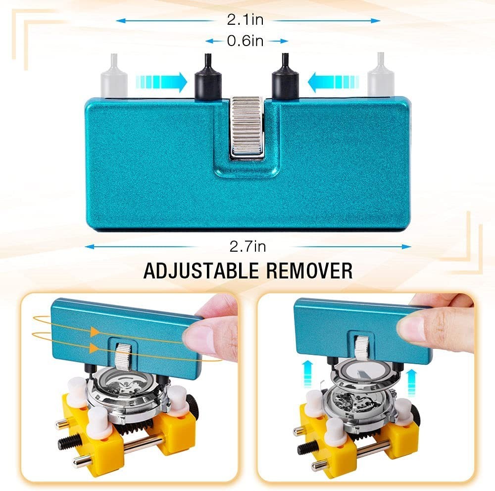 2PC Watch Back Case Cover Opener Remover Holder Adjustable Location Repair Tool