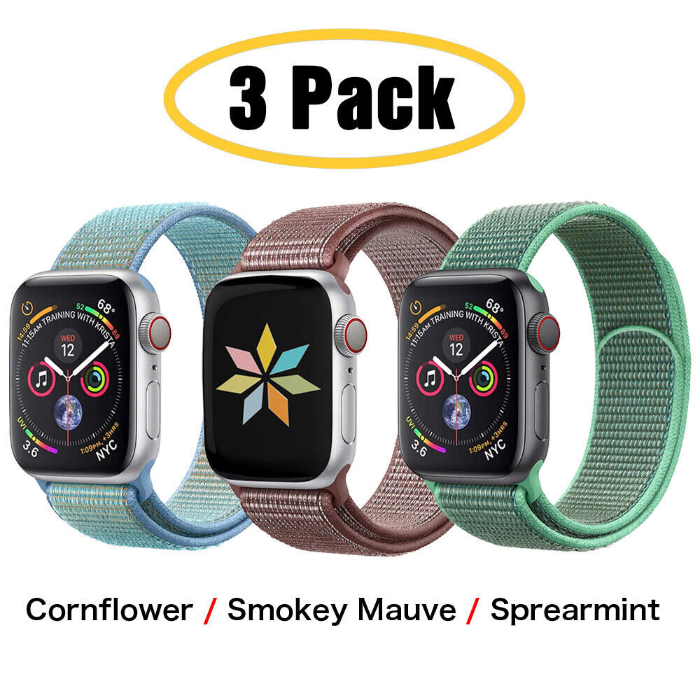 3 PACK Nylon Sport Band Strap For Apple Watch Series 11 10 9 8 7 6 SE 38/49mm