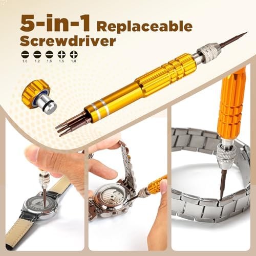 Eventronic 154PCS Watch Repair Tool Kit with Watch Press