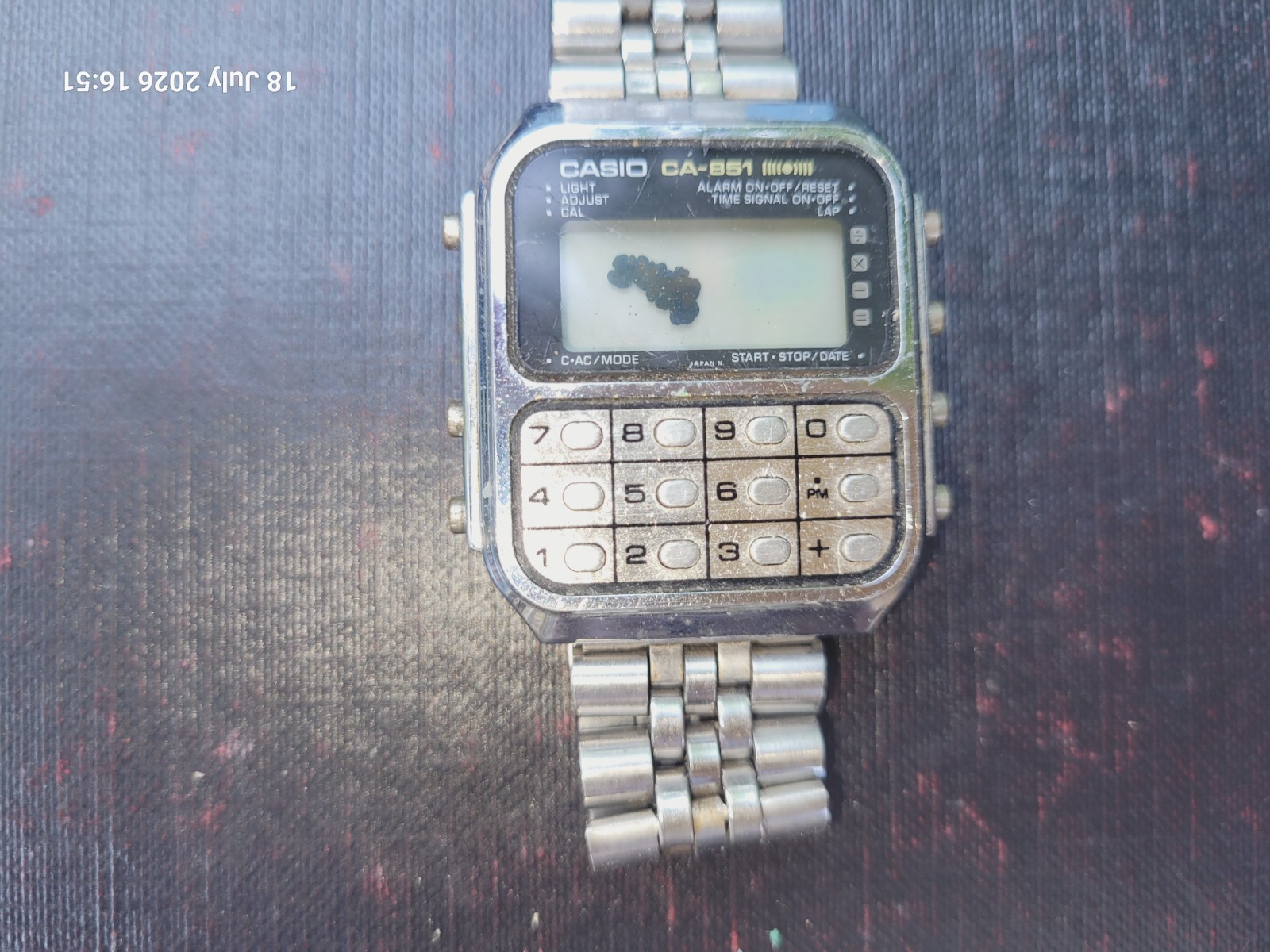 CASIO CA-851 Men’s Watch Alarm Calculator Japan Vintage RARE! For Parts & Repair
