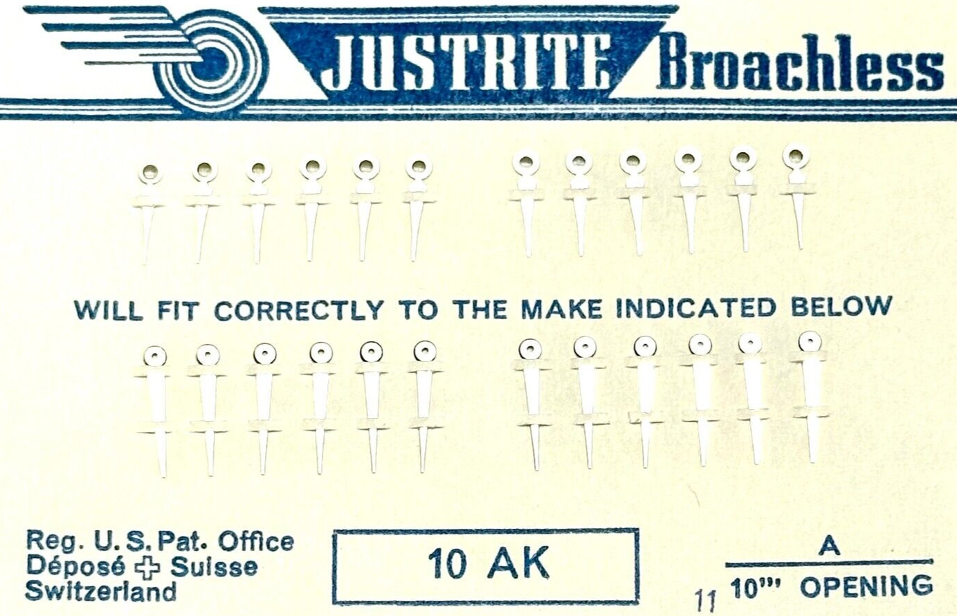 Justrite Broachless 10AK Silver Lozenge Hands 11” opening LOT AS SHOWN 20-45