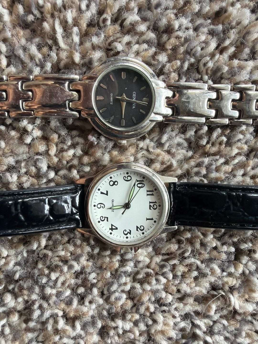 Lot of 2 Geneva Women’s Quartz Watches: Silver-value~75$