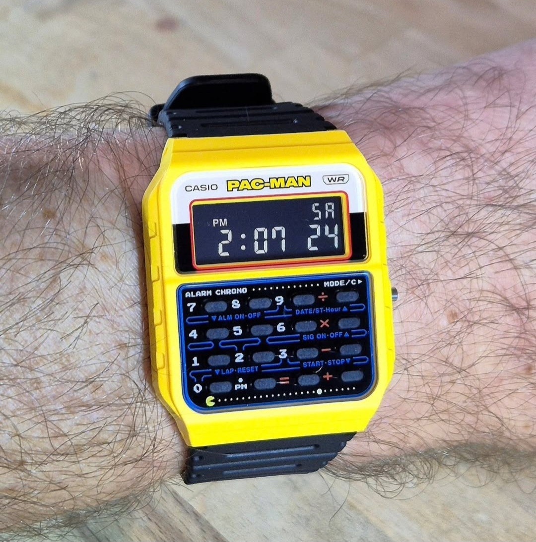 Casio x PAC-MAN CA-53WPC-1B Limited Edition Calculator Watch – New