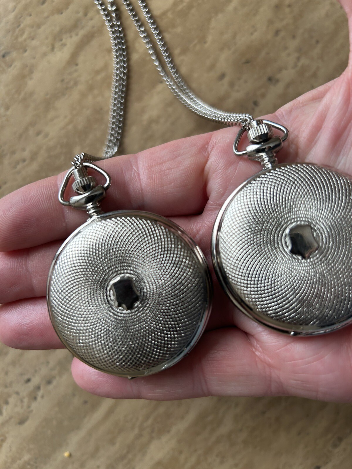 Buyer Gets 2 new EKO Silver Necklace Pocket Watch-keeps Perfect Time-USA Vendor