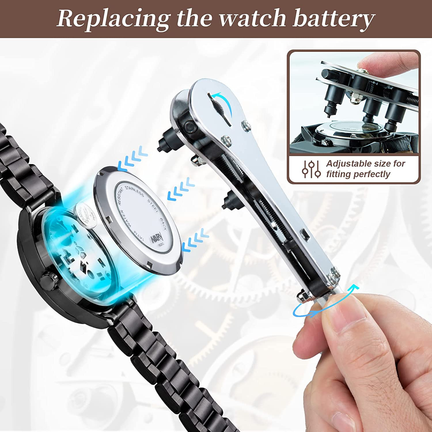 【Combination Version】Eventronic Watch Repair Tool Kit + Watch Press Set