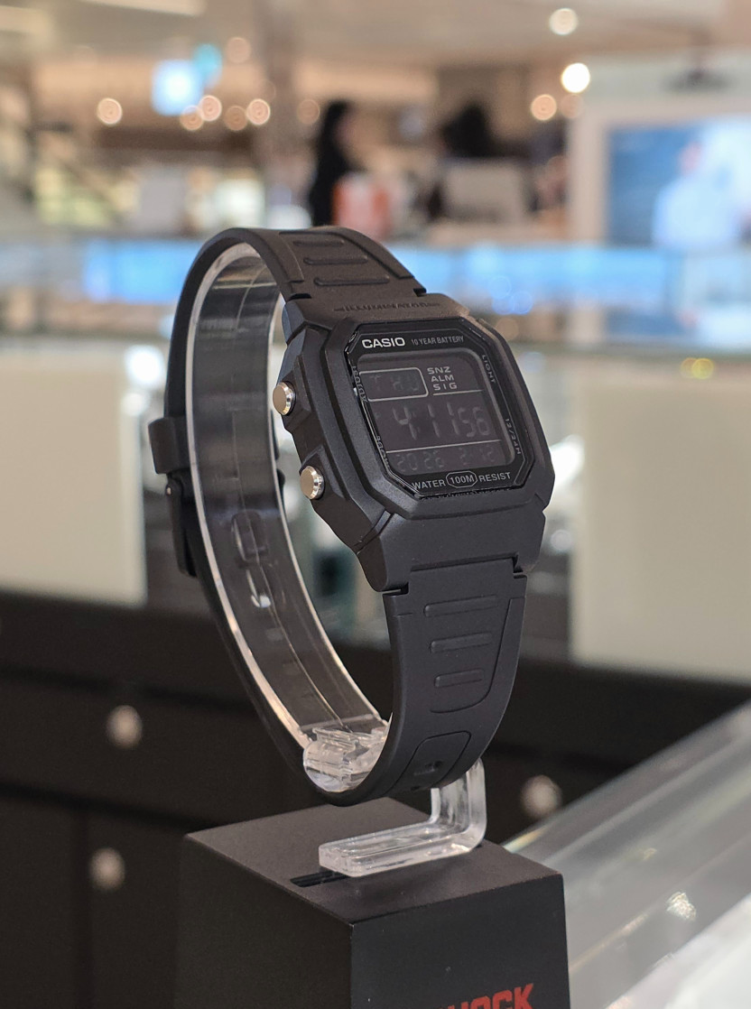 Casio W-800H-1BVDF Black Digital Watch 100M Dual Time 10-Year Battery