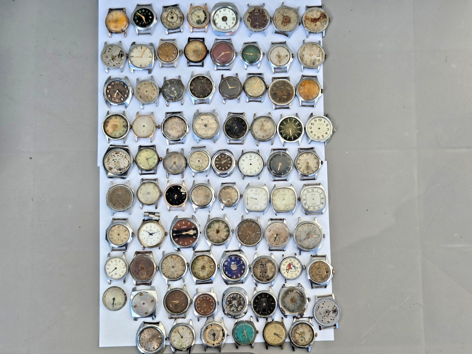 Lot of 75 Russian Watches Vostok Pobeda Mayak Zim etc Not working for parts Read