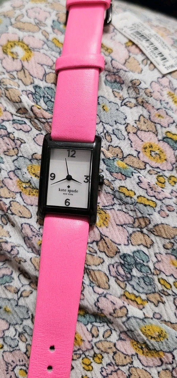 Kate Spade New York Cooper Watch KSW1723A Bazooka Pink Leather Gunmetal NWT Seal