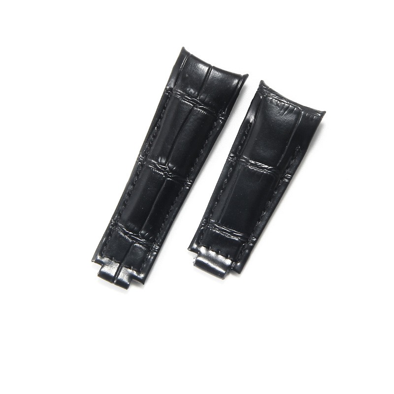 Premium Curved Genuine Leather Watch Straps Mens Band 20mm for Rolex with Tools