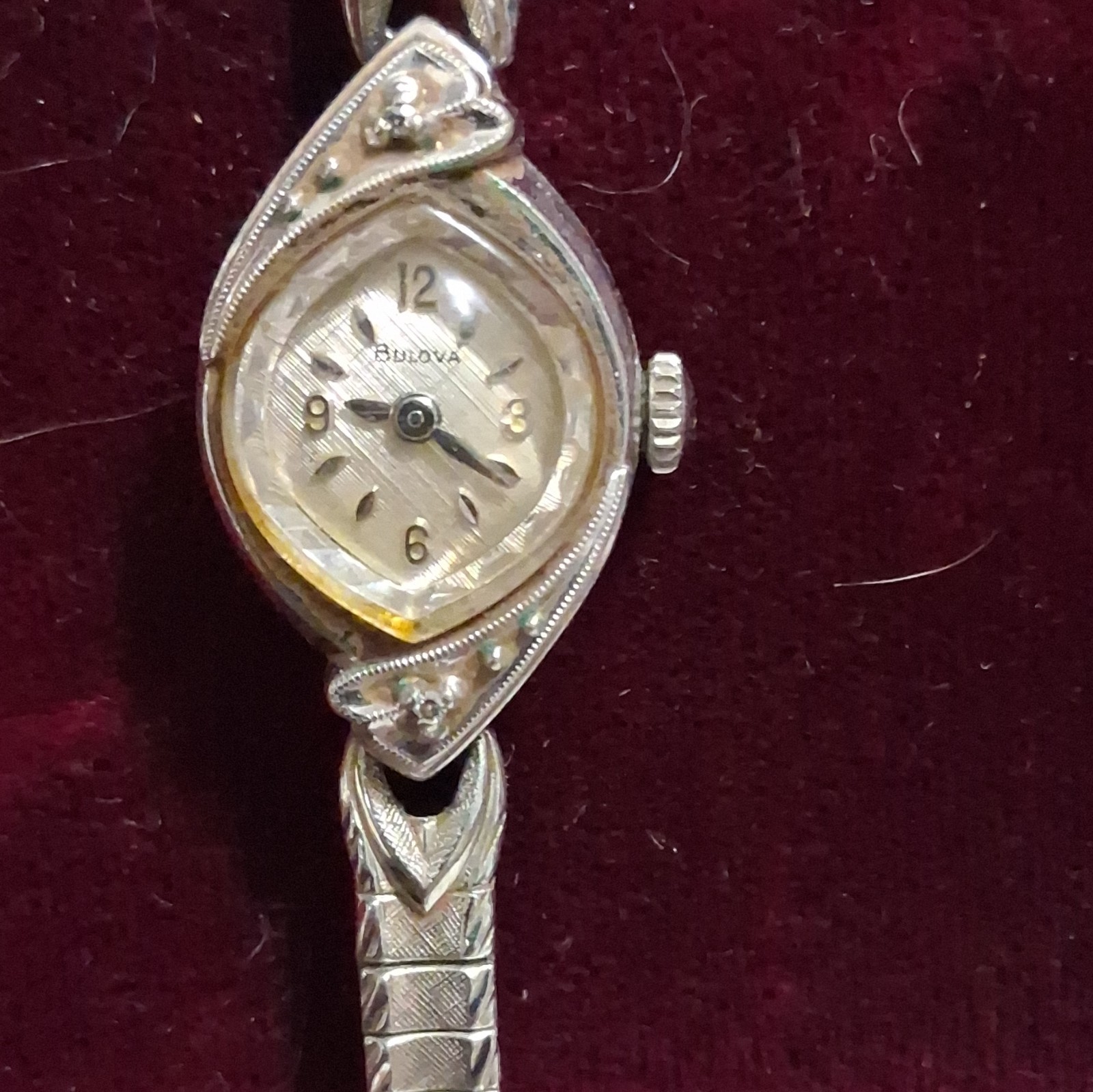 Bulova Swiss Made Vintage Women’s Oval Silver Dial Manual Bangle Watch 15mm