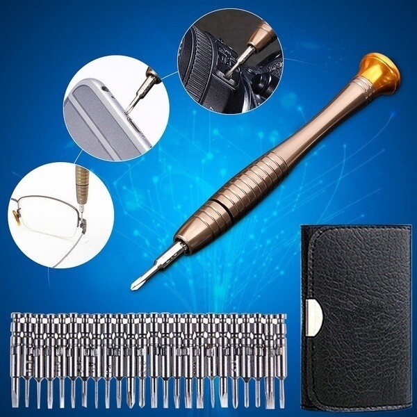 Screwdriver Set 25 Jewelers Watch Jewelry Eyeglass Repair Tools Precision Micro